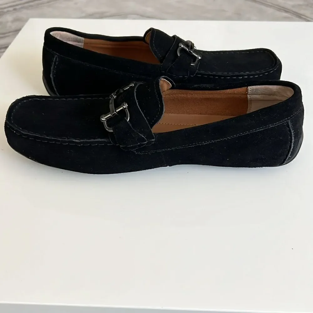 Alfani Mens Black Suede Loafers Shoes 10 W